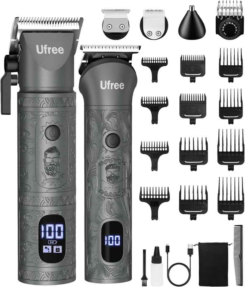 UFREE Beard Trimmer for Men Professional with Hair Clippers, Barber Clippers and Trimmers Set, Electric Razor Shavers for Men, Cordless Mens Grooming Kit for Nose, Ear, Face, Hair, Gifts - Image 1